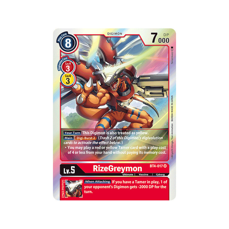 Digimon_TCG_BT4-017_RizeGreymon_Super_Rare_Great_Legend_Card_Game