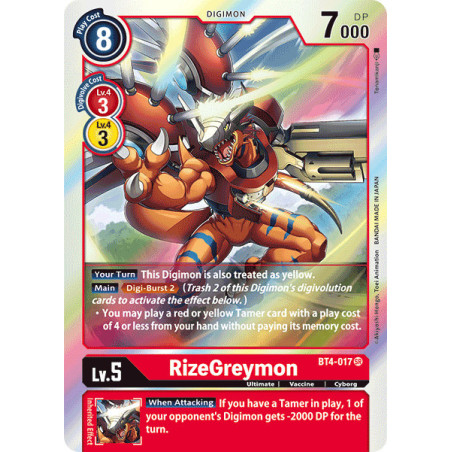 Digimon_TCG_BT4-017_RizeGreymon_Super_Rare_Great_Legend_Card_Game