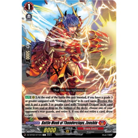 DZ-BT02/071EN Battle Monk of Thunderclaps, Zenshin