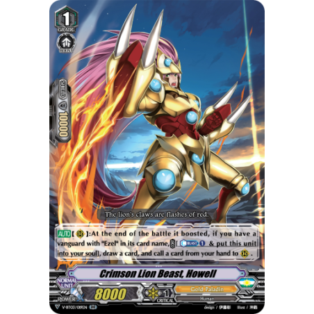 Vanguard_TCG_card_V-BT03_019EN_RR_Crimson_Lion_Beast_Howell_Miyaji_Academy_CF_Club