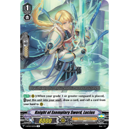 Vanguard_TCG_card_V-BT03_027EN_R_Knight_of_Exemplary_Sword_Lucius_Miyaji_Academy_CF_Club