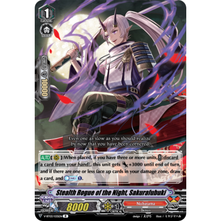 Vanguard_TCG_card_V-BT03_035EN_R_Stealth_Rogue_of_the_Night_Sakurafubuki_Miyaji_Academy_CF_Club