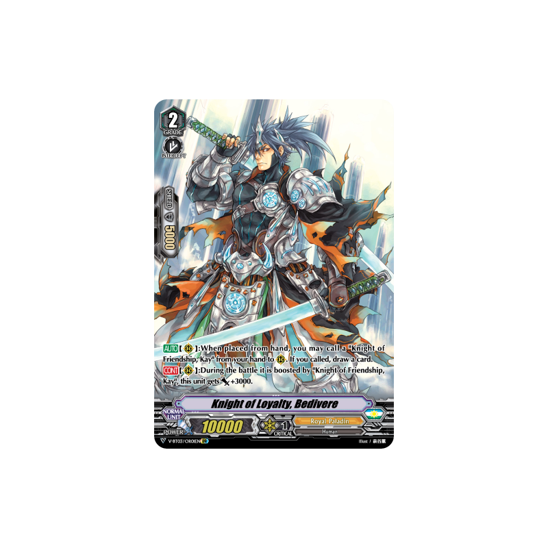 Vanguard_TCG_card_V-BT03_OR01EN_OR_Knight_of_Loyalty_Bedivere_Miyaji_Academy_CF_Club
