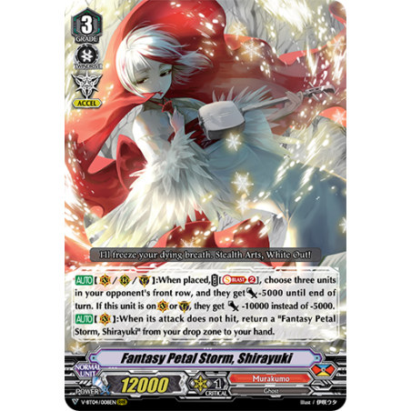 Vanguard_TCG_card_V-BT04_008EN_RRR_Fantasy_Petal_Storm_Shirayuki_Vilest_Deletor