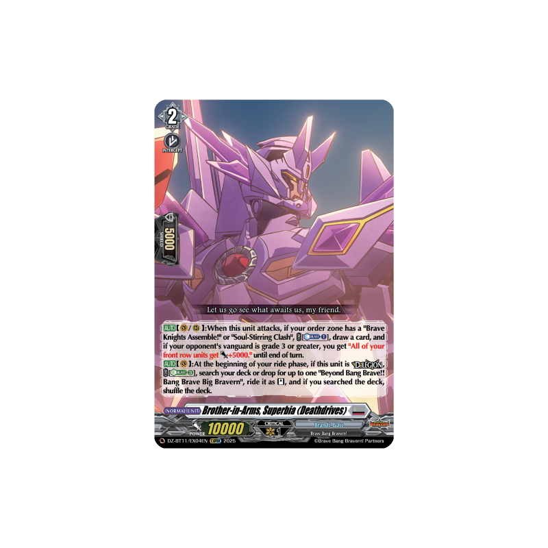 Vanguard_TCG_card_DZ-BT11_EX04EN_EX_Brother-in-Arms_Superbia_Deathdrives_Symphony_of_Might_Bloom