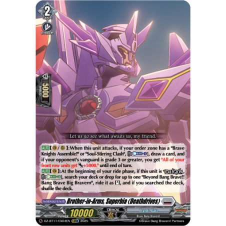 Vanguard_TCG_card_DZ-BT11_EX04EN_EX_Brother-in-Arms_Superbia_Deathdrives_Symphony_of_Might_Bloom
