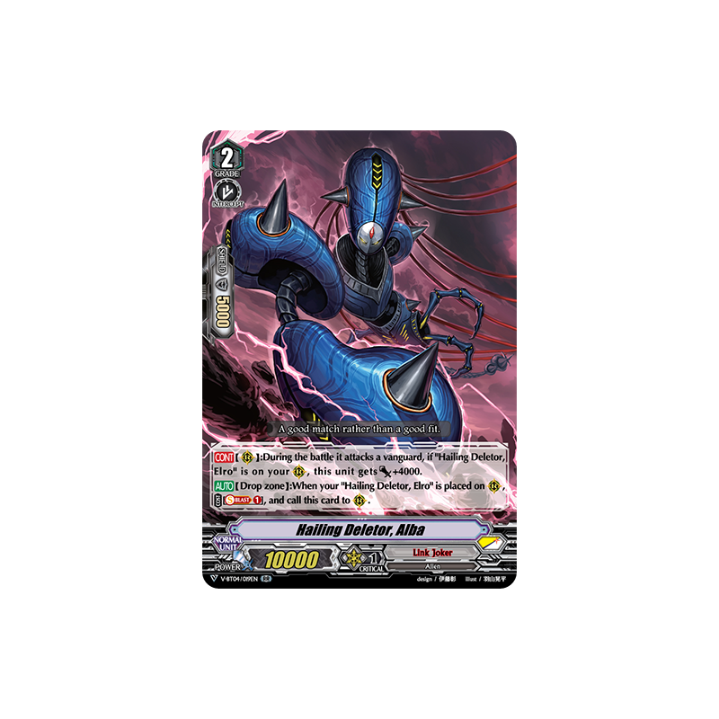 Vanguard_TCG_card_V-BT04_019EN_RR_Hailing_Deletor_Alba_Vilest_Deletor