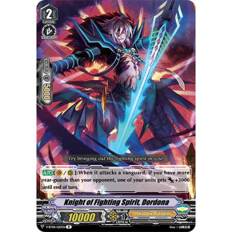 Vanguard_TCG_card_V-BT04_027EN_R_Knight_of_Fighting_Spirit_Dordona_Vilest_Deletor