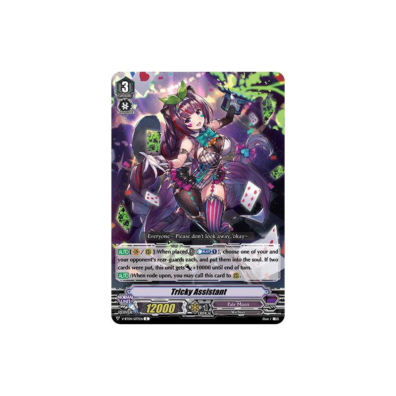 Vanguard_TCG_card_V-BT04_077EN_C_Tricky_Assistant_Vilest_Deletor