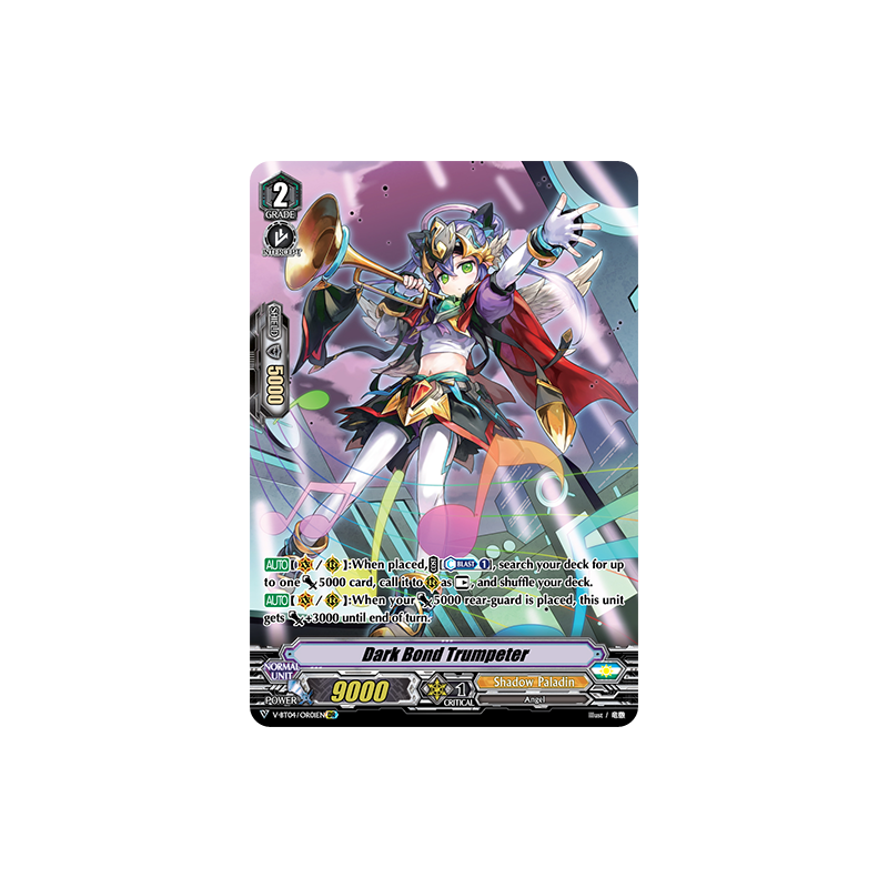 Vanguard_TCG_card_V-BT04_OR01EN_OR_Dark_Bond_Trumpeter_Vilest_Deletor
