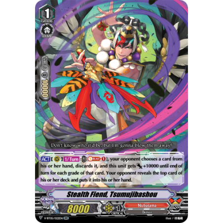Vanguard_TCG_card_V-BT05_022EN_RR_Stealth_Fiend_Tsumujibashou_Aerial_Steed_Liberation