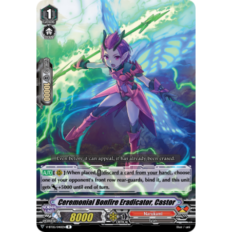 Vanguard_TCG_card_V-BT05_040EN_R_Ceremonial_Bonfire_Eradicator_Castor_Aerial_Steed_Liberation