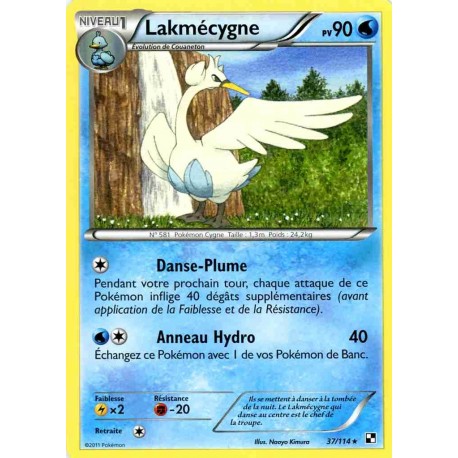 Pokémon 37/114 Lakmécygne Rare Noir & Blanc Noir & Blanc