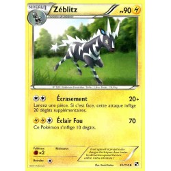 Pokémon 42/114 Zéblitz Peu commune Noir & Blanc Noir & Blanc