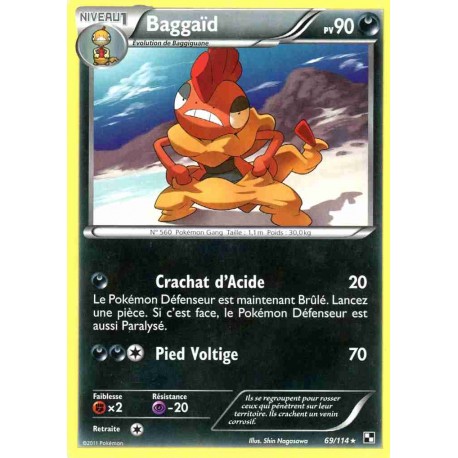 Pokémon 69/114 Baggaïd Rare Noir & Blanc Noir & Blanc