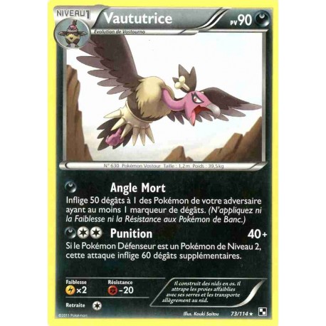 Pokémon 73/114 Vaututrice Rare Noir & Blanc Noir & Blanc