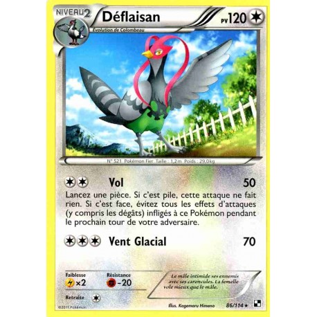 Pokémon 86/114 Déflaisan Rare Noir & Blanc Noir & Blanc