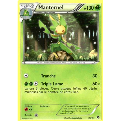 Pokémon 8/98 Manternel Rare Noir & Blanc Pouvoirs Emergents