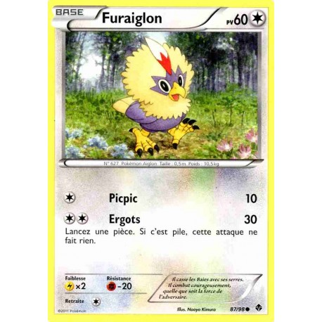 Pokémon 87/98 Furaiglon Commune Noir & Blanc Pouvoirs Emergents
