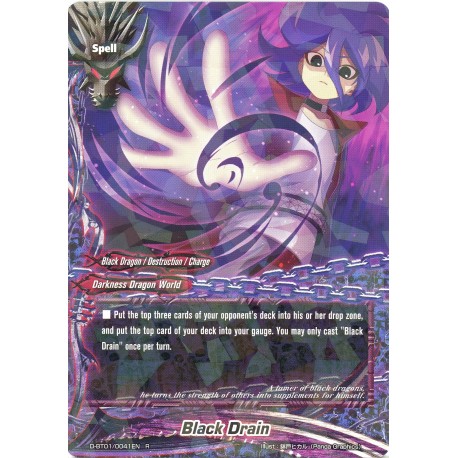 Buddyfight card D-BT01/0041EN Black Drain  R  Spell 