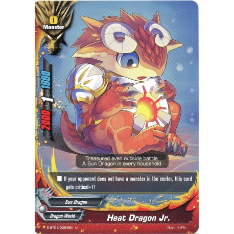 Buddyfight card D-BT01/0054EN Heat Dragon Jr.  U  Monster 