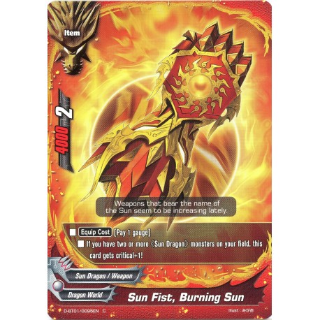 Buddyfight card D-BT01/0095EN Sun Fist, Burning Sun  C  Item 