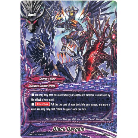 Buddyfight card D-BT01/0114EN Black Bargain  C  Spell 