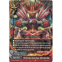 Buddyfight card Foil D-BT01/0021EN Fifth Omni Super Cavalry Dragon, Hellfire Sword Doble  Foil /R  Monster 