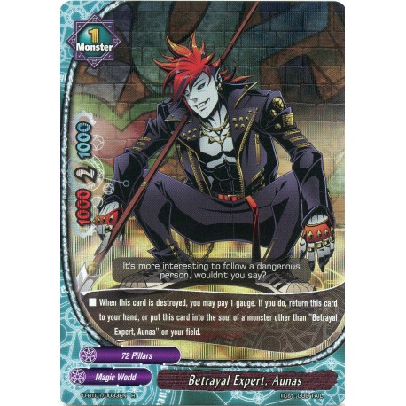 Buddyfight card Foil D-BT01/0033EN Betrayal Expert, Aunas  Foil /R  Monster 