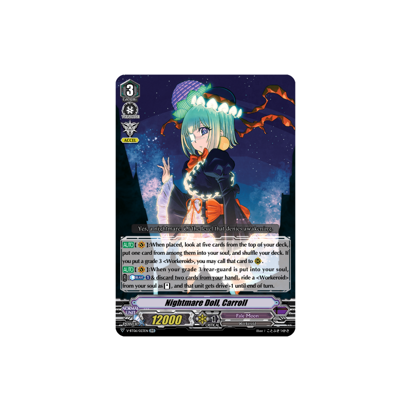 Vanguard_TCG_card_V-BT06_023EN_RR_Nightmare_Doll_Carroll_Phantasmal_Steed_Restoration