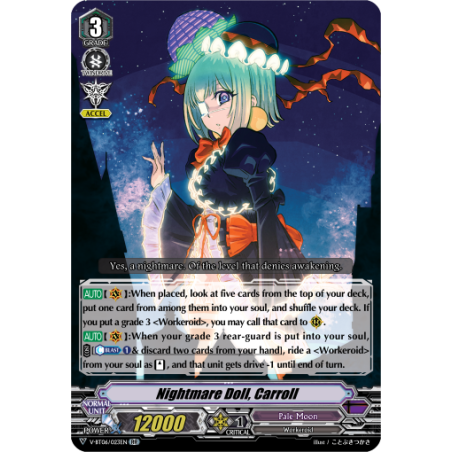 Vanguard_TCG_card_V-BT06_023EN_RR_Nightmare_Doll_Carroll_Phantasmal_Steed_Restoration