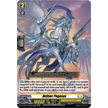 Cardfight Vanguard card DZ-BT07/043EN RR Deliver Pegasus Moon Fangs & Cerulean Blaze