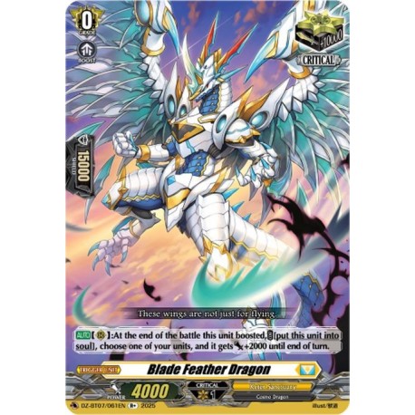 Cardfight Vanguard card DZ-BT07/061EN R+ Blade Feather Dragon Moon Fangs & Cerulean Blaze