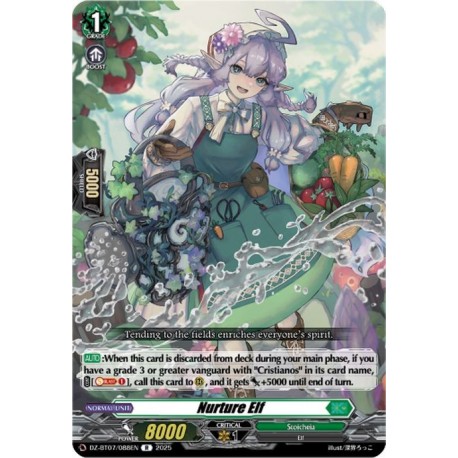 Cardfight Vanguard card DZ-BT07/088EN R Nurture Elf Moon Fangs & Cerulean Blaze