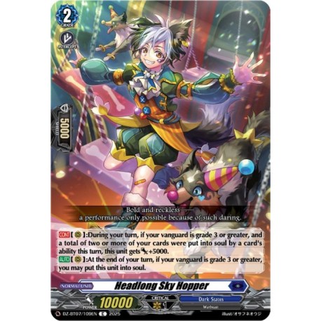 Cardfight Vanguard card DZ-BT07/109EN C Headlong Sky Hopper Moon Fangs & Cerulean Blaze