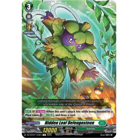 Cardfight Vanguard card DZ-BT07/133EN C Hidden Leaf Defengosteen Moon Fangs & Cerulean Blaze