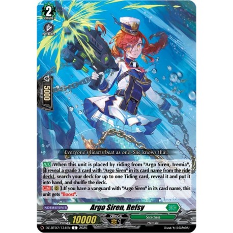Cardfight Vanguard card DZ-BT07/134EN C Argo Siren, Refsy Moon Fangs & Cerulean Blaze