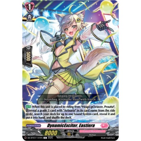 Cardfight Vanguard card DZ-BT07/147EN C DynamicExciter, Eastiera Moon Fangs & Cerulean Blaze