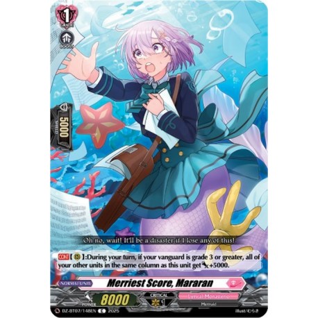 Cardfight Vanguard card DZ-BT07/148EN C Merriest Score, Mararan Moon Fangs & Cerulean Blaze