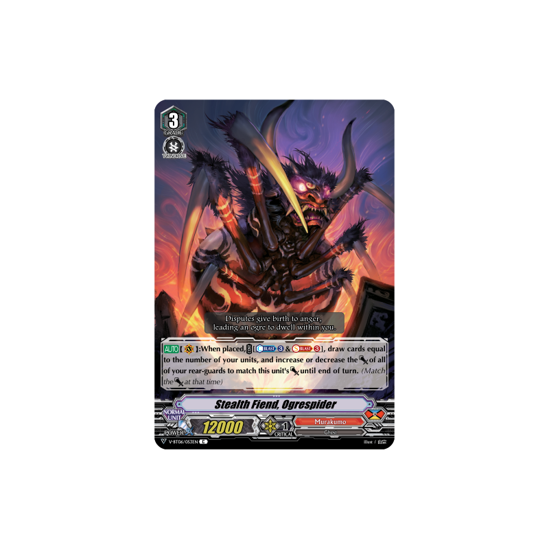 Vanguard_TCG_card_V-BT06_053EN_C_Stealth_Fiend_Ogrespider_Phantasmal_Steed_Restoration