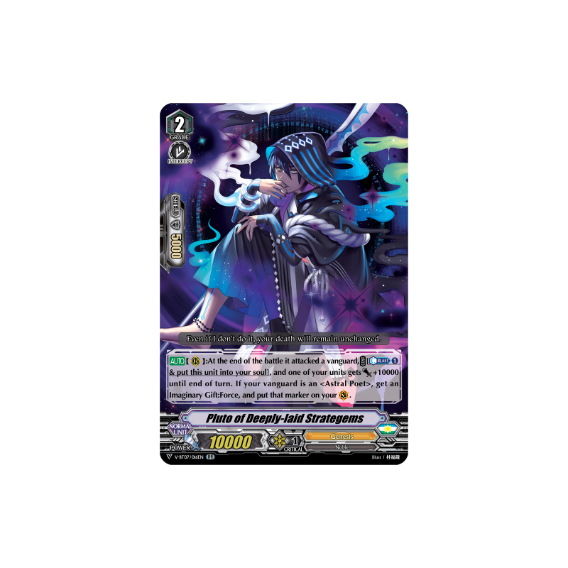 Vanguard_TCG_card_V-BT07_016EN_RR_Pluto_of_Deeply-laid_Strategems_Infinideity_Cradle
