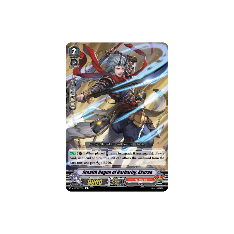 Vanguard_TCG_card_V-BT07_035EN_R_Stealth_Rogue_of_Barbarity_Akurao_Infinideity_Cradle