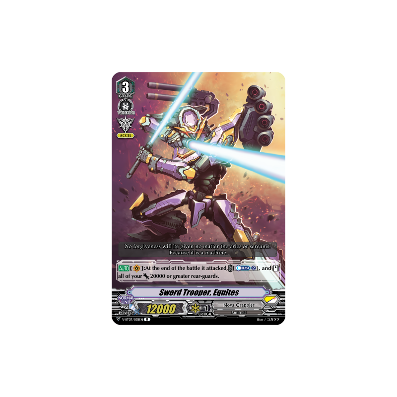 Vanguard_TCG_card_V-BT07_038EN_R_Sword_Trooper_Equites_Infinideity_Cradle