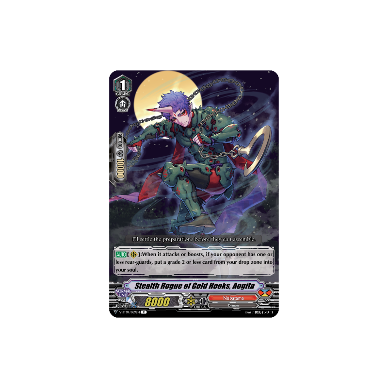 Vanguard_TCG_card_V-BT07_059EN_C_Stealth_Rogue_of_Gold_Hooks_Aogita_Infinideity_Cradle