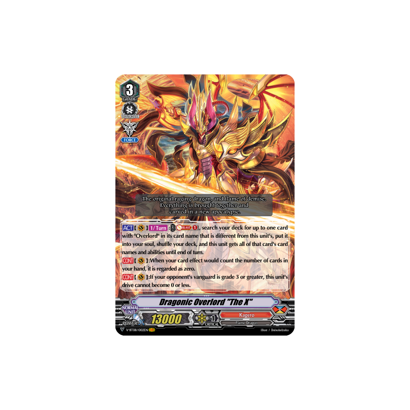 Vanguard_TCG_card_V-BT08_002EN_VR_Dragonic_Overlord_The_X_Silverdust_Blaze