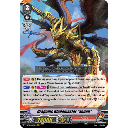 Vanguard_TCG_card_V-BT08_003EN_VR_Dragonic_Blademaster_Souen_Silverdust_Blaze