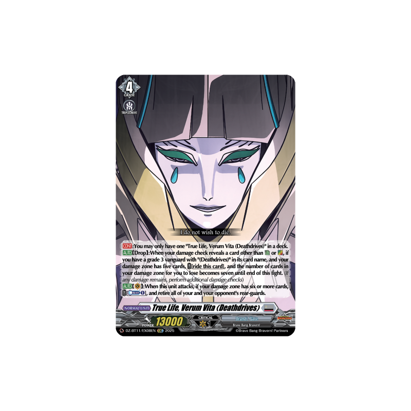 Vanguard_TCG_card_DZ-BT11_EX08EN_EX_True_Life_Verum_Vita_Deathdrives_Symphony_of_Might_Bloom