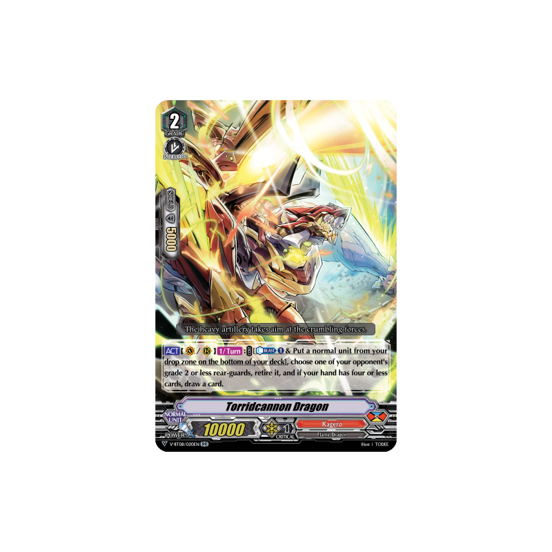 Vanguard_TCG_card_V-BT08_020EN_RR_Torridcannon_Dragon_Silverdust_Blaze