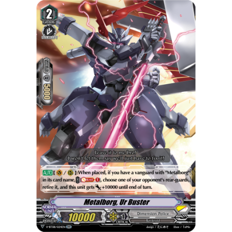 Vanguard_TCG_card_V-BT08_024EN_RR_Metalborg_Ur_Buster_Silverdust_Blaze