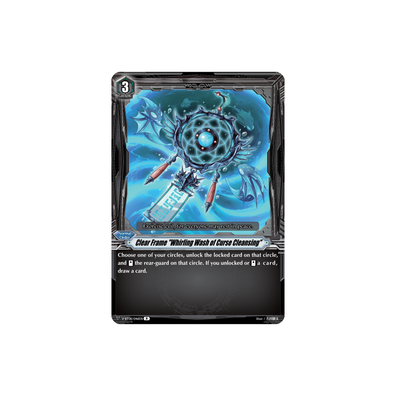 Vanguard_TCG_card_V-BT08_046EN_R_Clear_Frame_Whirling_Wash_of_Curse_Cleansing_Silverdust_Blaze
